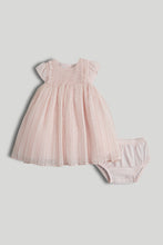 Load image into Gallery viewer, Mothercare Pink Pleated Dress and Knickers Outfit
