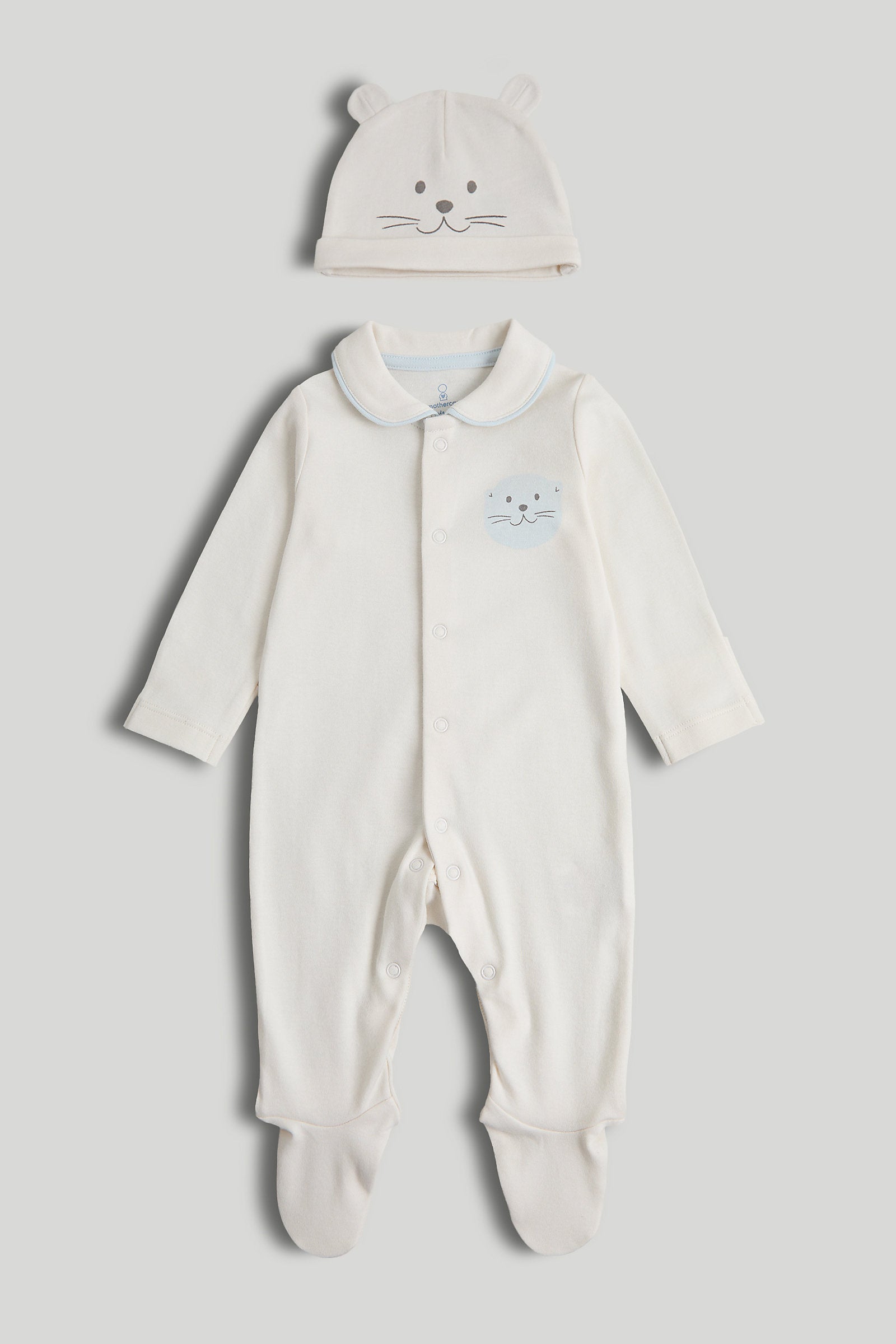 Mothercare My First White All-in-One and Hat Outfit