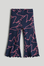 Load image into Gallery viewer, Mothercare Navy Bird Flared Legging

