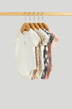 Load image into Gallery viewer, Mothercare 5 Pack Flower Short-Sleeved Bodysuits
