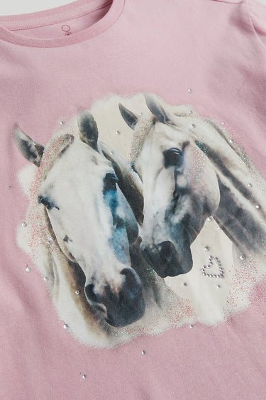 Mothercare Pink Horse Long-Sleeved T-Shirt