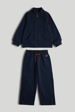 Load image into Gallery viewer, Mothercare Navy Sweat Top and Joggers Outfit
