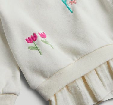 Mothercare White Embroidered Sweat Top