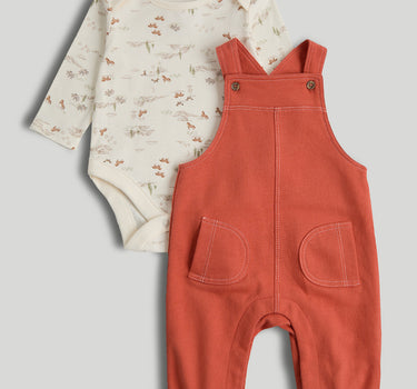 Mothercare Orange Dungarees and Bodysuit Outfit