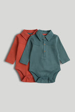 Load image into Gallery viewer, Mothercare 2 Pack Polo Long-Sleeved Bodysuits
