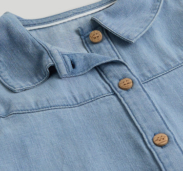 Mothercare Chambray Dress and Tights Outfit
