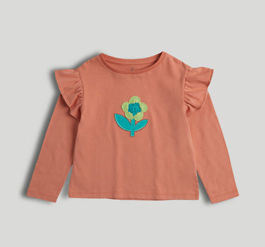 Mothercare Orange Flower Long-Sleeved T-Shirt