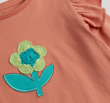Mothercare Orange Flower Long-Sleeved T-Shirt
