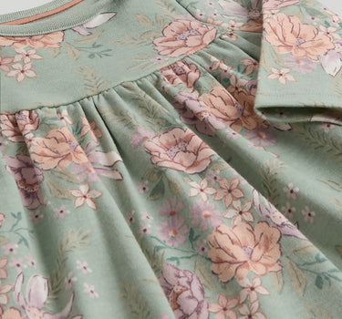 Mothercare Green Floral Romper Dress