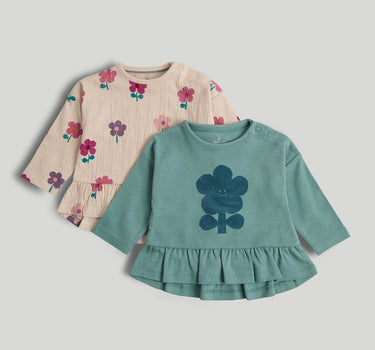 Mothercare 2 Pack Flower T-Shirt