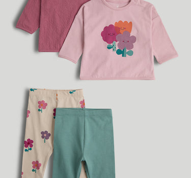 Mothercare 2 Pack Flower T-Shirt and Leggings Set