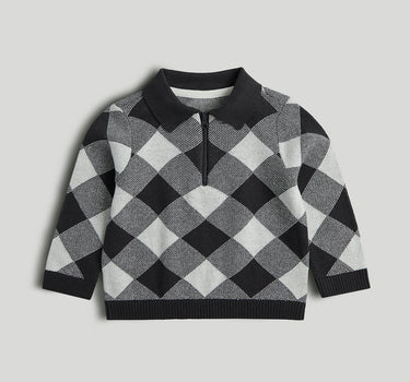 Mothercare Checked Knitted Polo Shirt