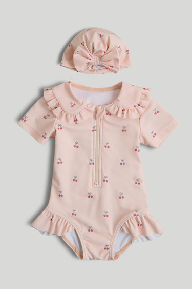 Mothercare Pink Swimsuit and Turban