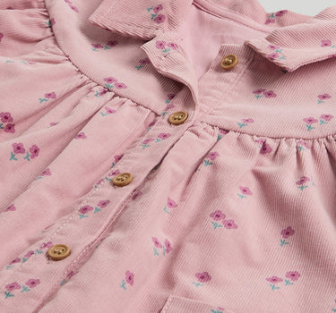 Mothercare Pink Cord Dress and Tights Outfit