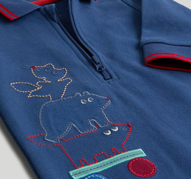 Mothercare Blue Polo All-in-One