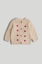 Load image into Gallery viewer, Mothercare Pink Flower Knitted Cardigan
