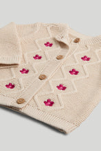 Load image into Gallery viewer, Mothercare Pink Flower Knitted Cardigan
