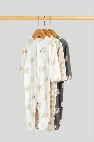 Mothercare 3 Pack Animal Sleepsuits