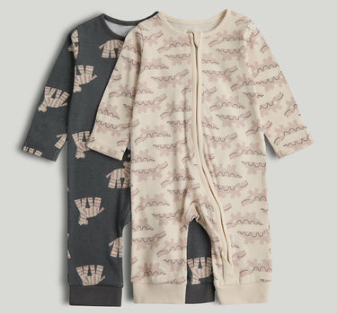 Mothercare 2 Pack Footless Zip-Up Sleepsuits