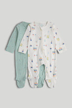 Load image into Gallery viewer, Mothercare 2 Pack Carnival Zip-Up Sleepsuits
