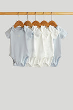 Load image into Gallery viewer, Mothercare My First Blue Short-Sleeved Bodysuits
