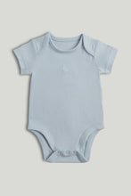 Load image into Gallery viewer, Mothercare My First Blue Short-Sleeved Bodysuits

