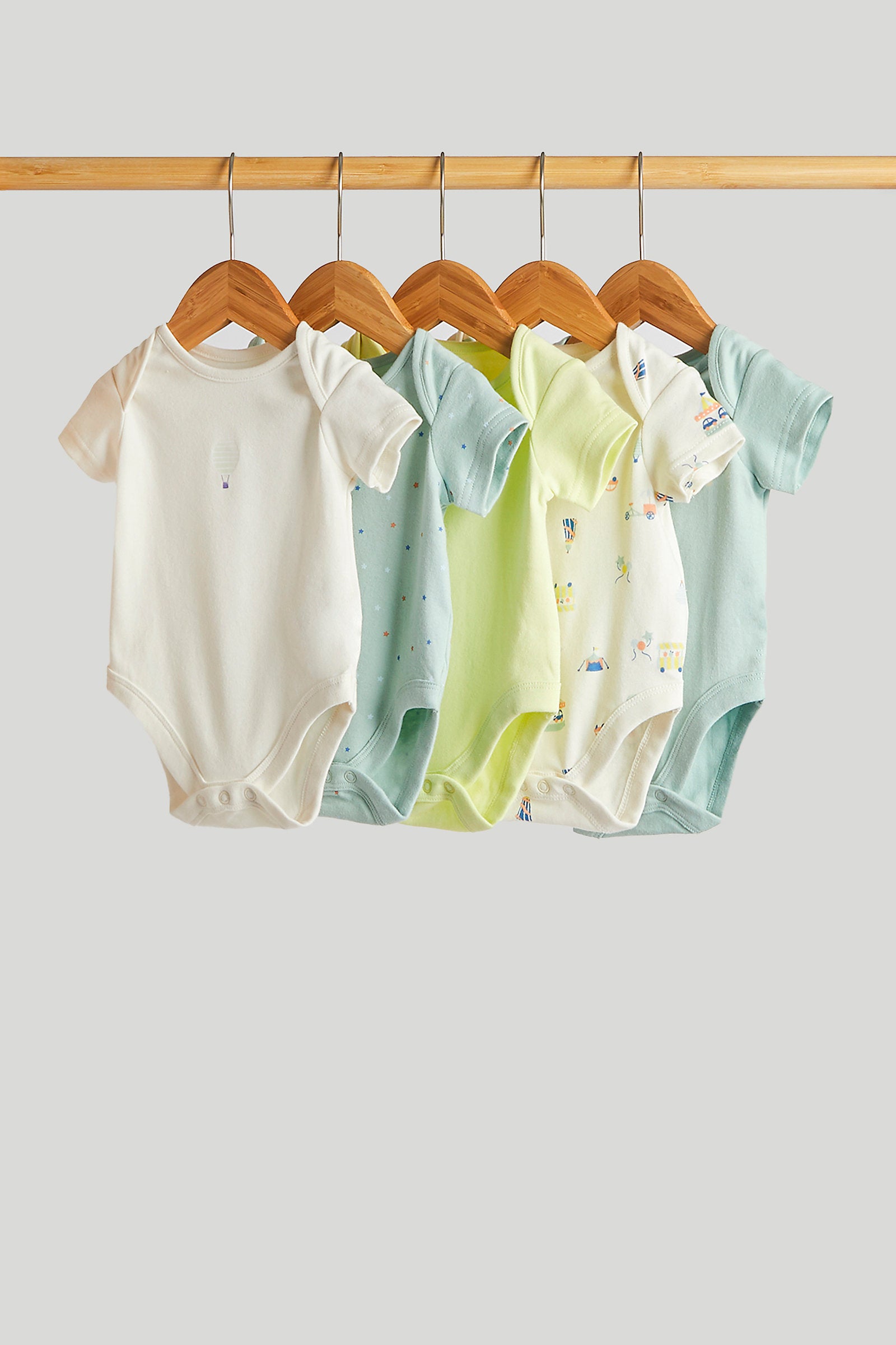 Mothercare 5 Pack Carnival Short-Sleeved Bodysuits