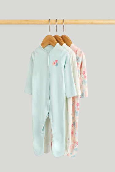 Mothercare 3 Pack Floral Sleepsuits