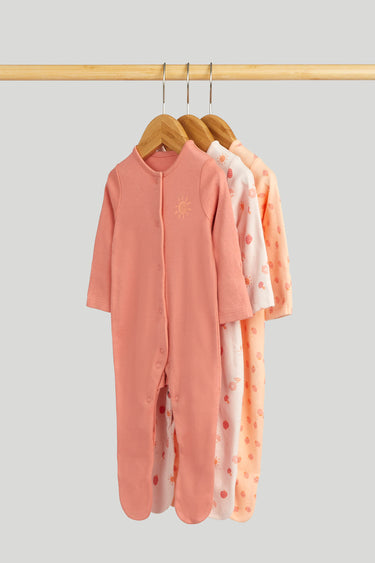 Mothercare 3 Pack Strawberry Sleepsuits