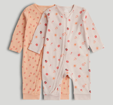 Mothercare 2 Pack Footless Zip-Up Sleepsuits