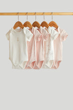 Load image into Gallery viewer, Mothercare 5 Pack My First Pink Short-Sleeved Bodysuits
