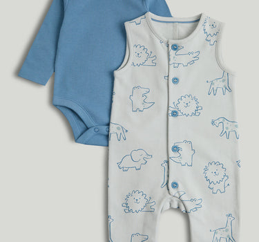 Mothercare Safari Dungarees and Bodysuit Outfit
