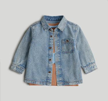 Mothercare Denim Shirt and T-Shirt Set