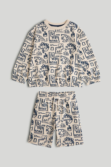 Mothercare Dinosaur Sweatshirt and Shorts Outfit