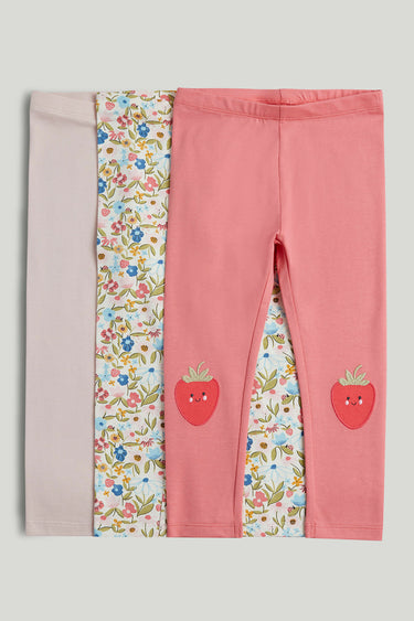 Mothercare 3 Pack Strawberry leggings
