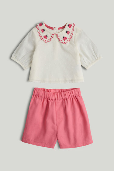 Mothercare Ladybird Blouse and Shorts Outfit