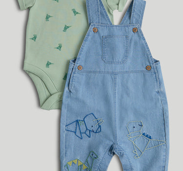 Mothercare Denim Dungarees and Bodysuit Outfit