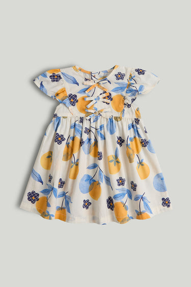 Mothercare White Oranges Cotton Dress