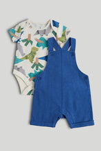 Load image into Gallery viewer, Mothercare Dinosaur Bibshorts and Bodysuit Outfit
