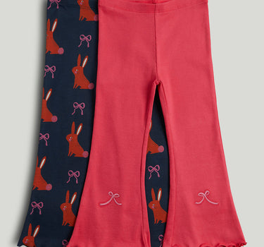 Mothercare 2 Pack Flared Ribbed Leggings