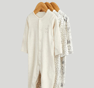 Mothercare 3 Pack Safari Sleepsuits