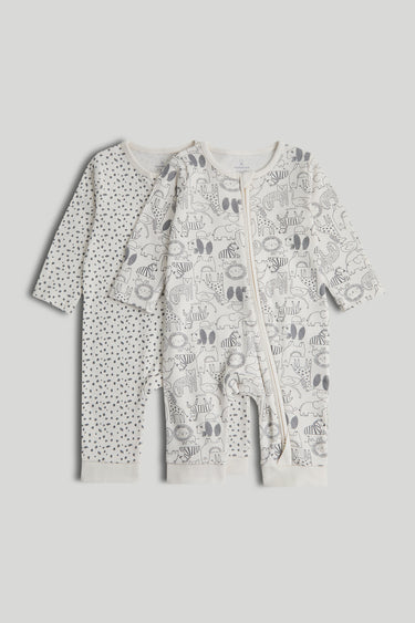 Mothercare 2 Pack Footless Zip-Up Sleepsuits