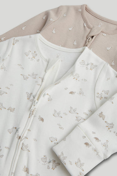 Mothercare 2 Pack My First Zip-Up Sleepsuits