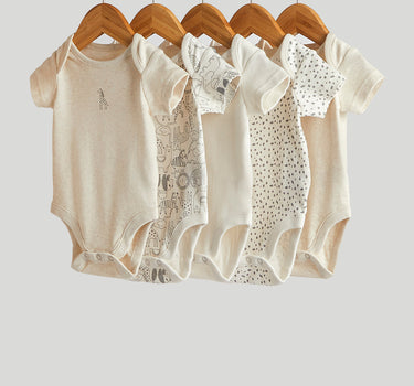 Mothercare 5 Pack Safari Short-Sleeved Bodysuits