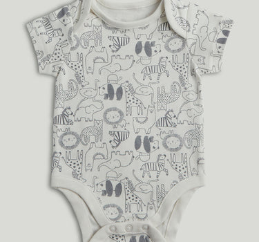 Mothercare 5 Pack Safari Short-Sleeved Bodysuits