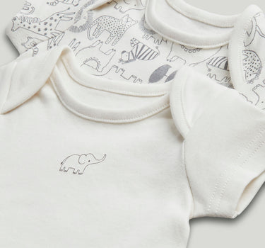 Mothercare 5 Pack Safari Short-Sleeved Bodysuits