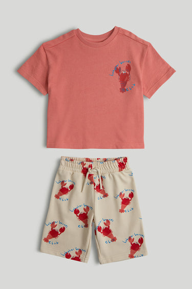 Mothercare Lobster Shorts and T-Shirt Outfit