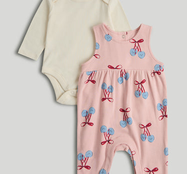 Mothercare Pink Dungarees and Bodysuit Outfit