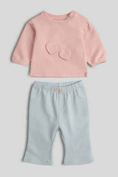 Mothercare Pink Sweatshirt and Trousers Outfit