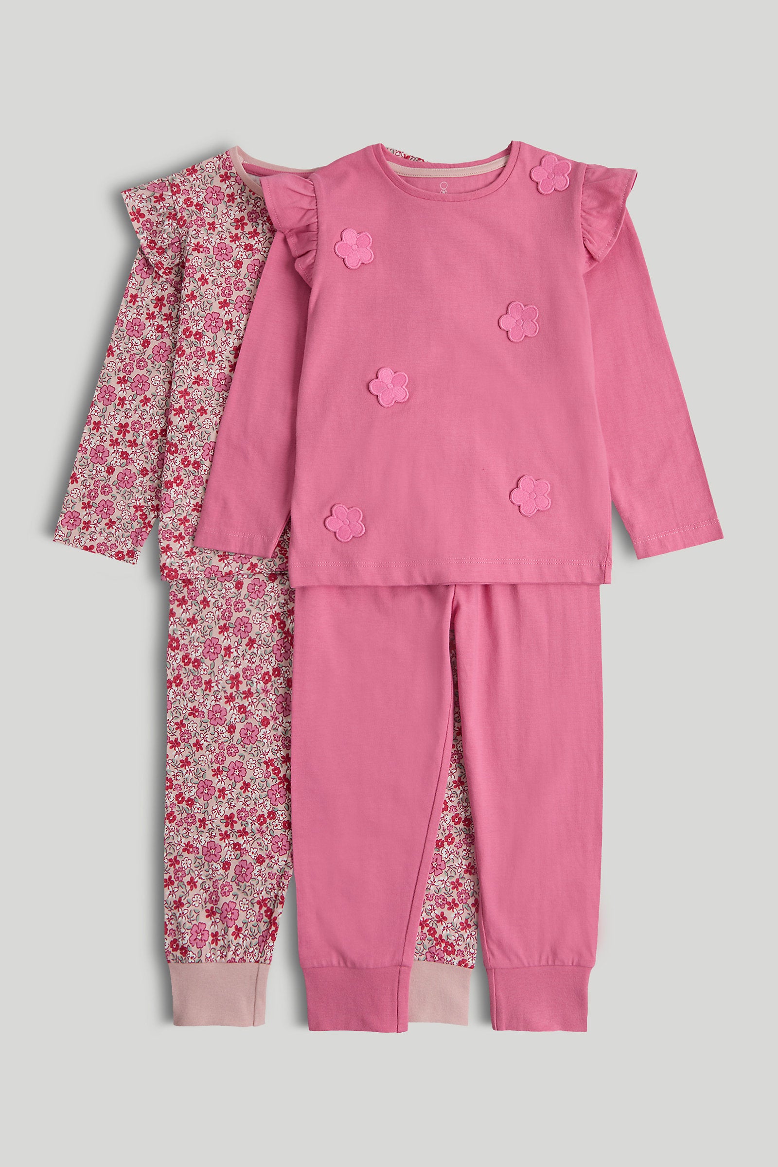 Mothercare 2 Pack Pink Flower Pyjamas